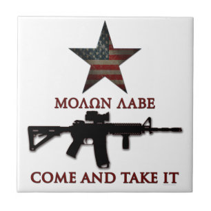 Azulejo De Cerámica Molon Labe - venido y lo toma
