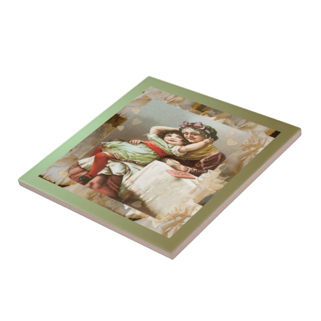 Azulejo De Cerámica Momentos con abuelita ~ mosaico cerámico (Lado)