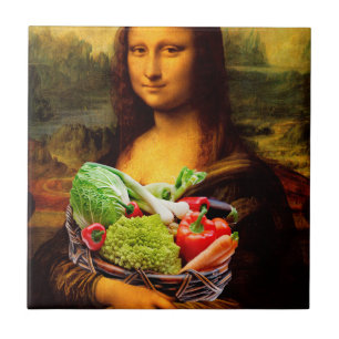 Azulejo De Cerámica Mona Lisa ama a las verduras