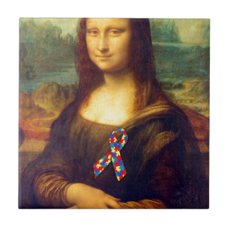 Azulejo De Cerámica Mona Lisa Con Cinta De Rompecabezas