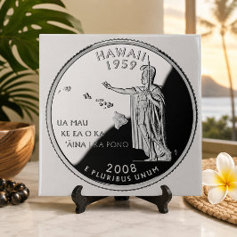 Azulejo De Cerámica Moneda falsa del estado de Hawái