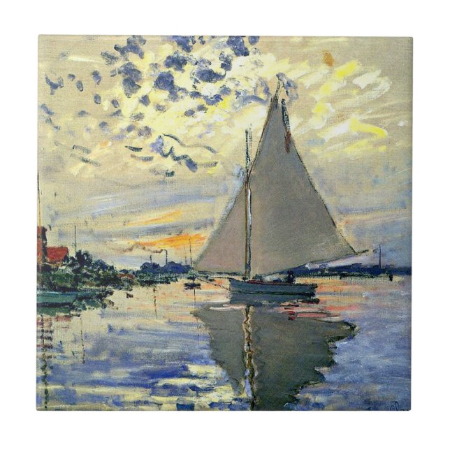 Azulejo De Cerámica Monet - Barco de vela en Le Petit-Gennevilliers (Frente)