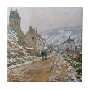 Azulejo De Cerámica Monet - El camino en Vetheuil en invierno