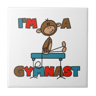 Azulejo De Cerámica Mono Soy un gimnasta