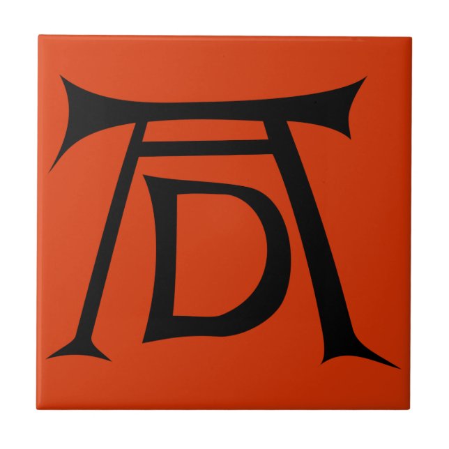 Azulejo De Cerámica Monograma de la firma de Albrecht Durer (Frente)