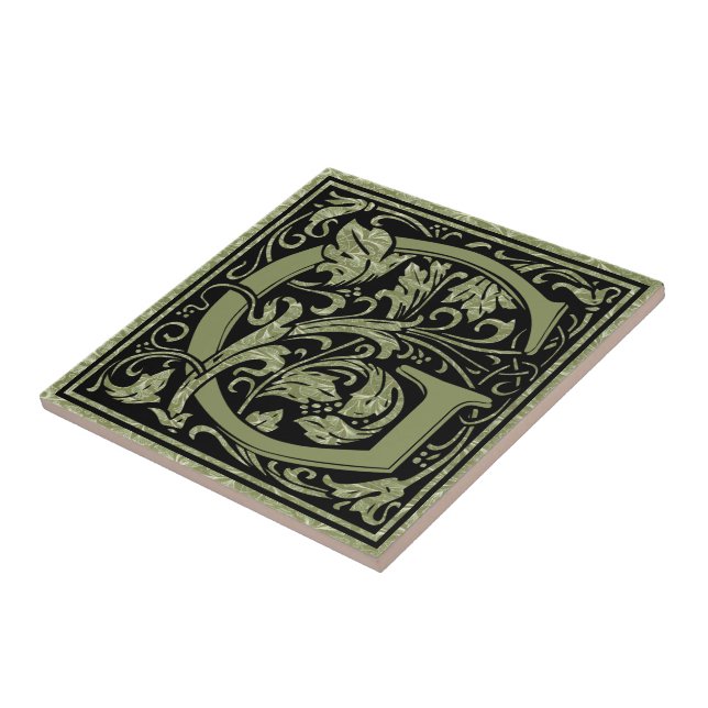 Azulejo De Cerámica Monograma de la letra de G primer de la letra (Lado)