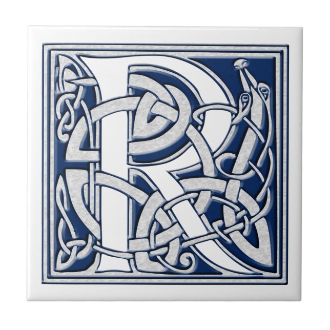 Azulejo De Cerámica Monograma de R Celta (Frente)