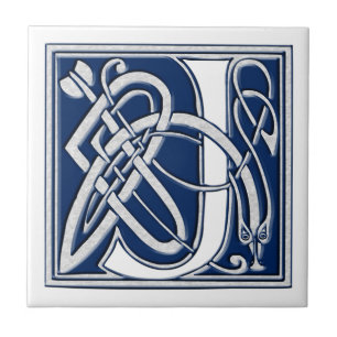 Azulejo De Cerámica Monograma J Celta