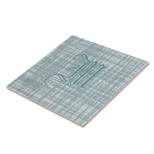 Azulejo De Cerámica Monograma y Tejido