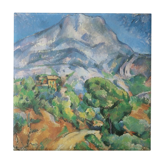 Azulejo De Cerámica Mont Sainte Victoire sobre Tholonet, Paul Cezanne (Frente)