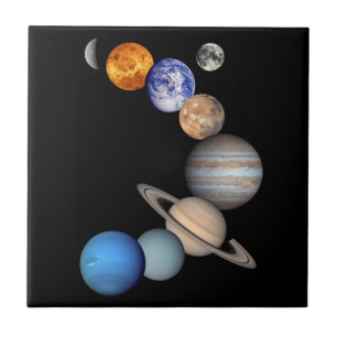Azulejo De Cerámica Montaje del Sistema Solar Fotos de planetas JPL