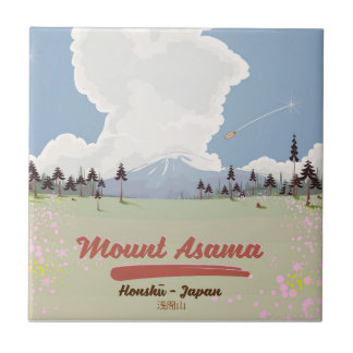 Azulejo De Cerámica Monte Asama Honshū.