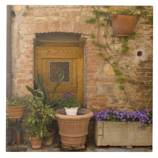 Azulejo De Cerámica Montefollonico, Val d'Orcia, provincia de Siena, 2 (Frente)