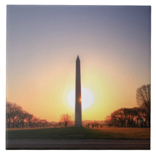 Azulejo De Cerámica Monumento a Washington al atardecer