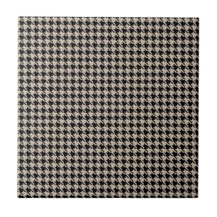 Azulejo De Cerámica Moreno y negro de Houndstooth