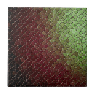 Azulejo De Cerámica Mosaic Burgandy Green Tile