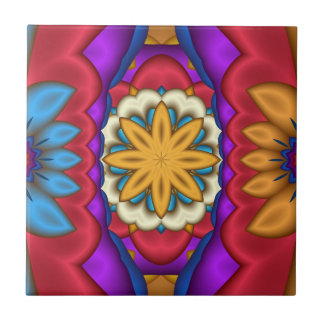 Azulejo De Cerámica Mosaico Abstracto Floral Mexicano