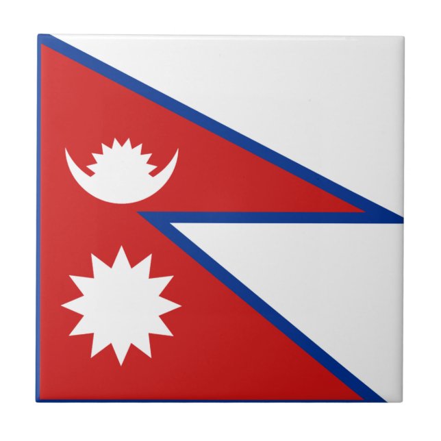 Azulejo De Cerámica Mosaico cerámico de bandera de Nepal (Frente)