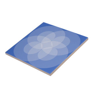 Azulejo De Cerámica Mosaico - Círculos interrelacionados en tonos azul