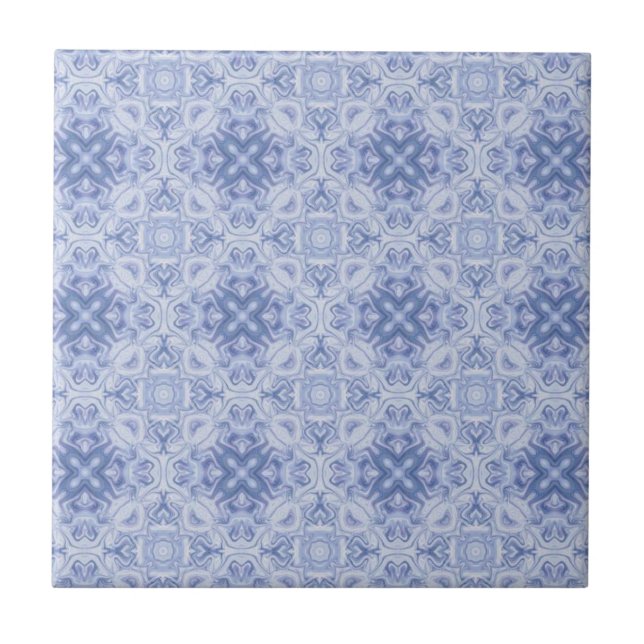 Azulejo De Cerámica Mosaico con motivos azules y blancos (Frente)