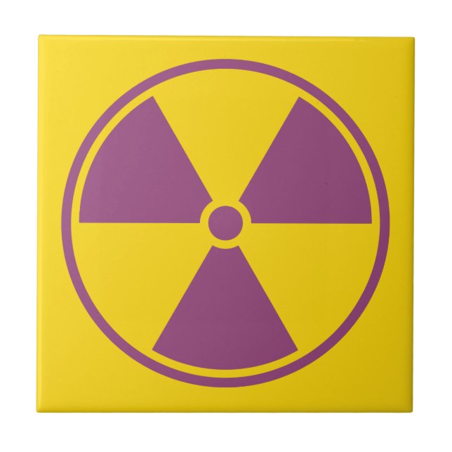 Azulejo De Cerámica Mosaico de advertencia de radiación (Frente)