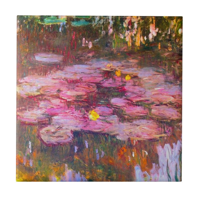 Azulejo De Cerámica Mosaico de agua morada monet (Frente)