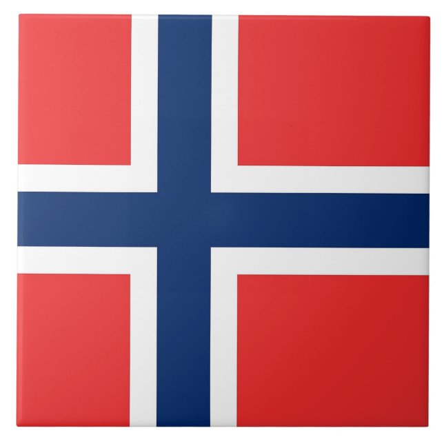 Azulejo De Cerámica Mosaico de bandera de Noruega (Frente)