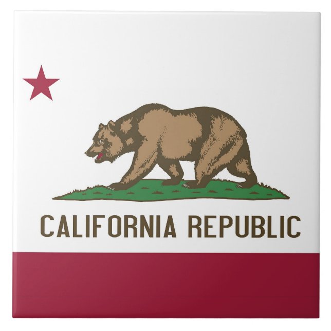 Azulejo De Cerámica Mosaico de bandera del estado de California (Frente)