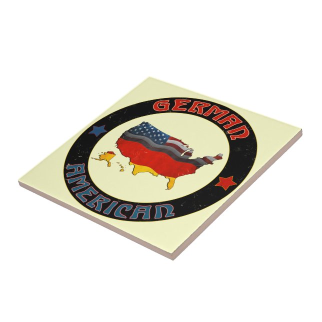 Azulejo De Cerámica Mosaico de banderas americanas alemanas (Lado)