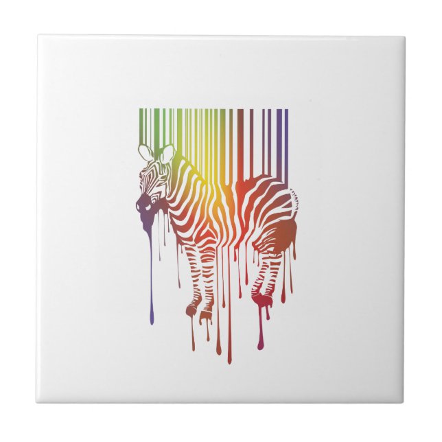 Azulejo De Cerámica mosaico de cebra abstracto (Frente)
