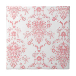 Azulejo De Cerámica Mosaico de cerámica adamascado rosa