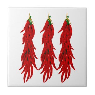 Azulejo De Cerámica Mosaico de cocina de los pimientos chile rojos