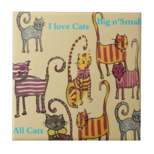 Azulejo De Cerámica Mosaico de gatos