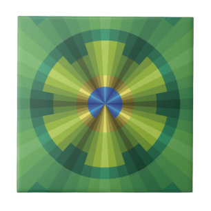 Azulejo De Cerámica Mosaico de ilusión de pavo real