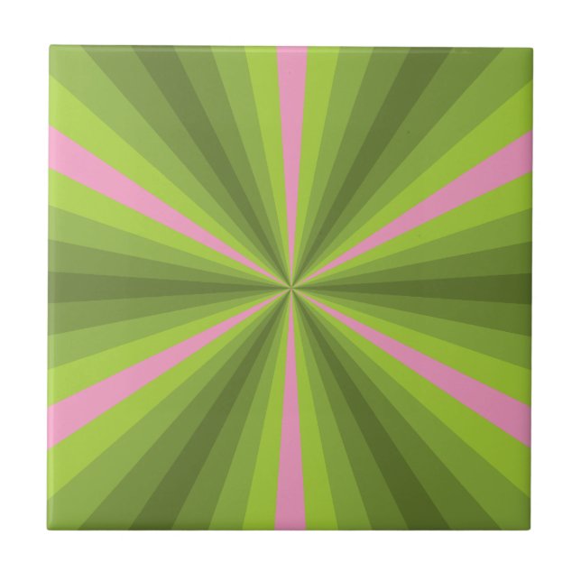 Azulejo De Cerámica mosaico de ilusión de primavera (Frente)