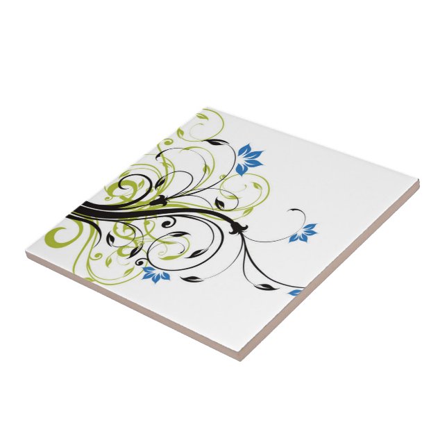 Azulejo De Cerámica Mosaico de impresión floral (Lado)