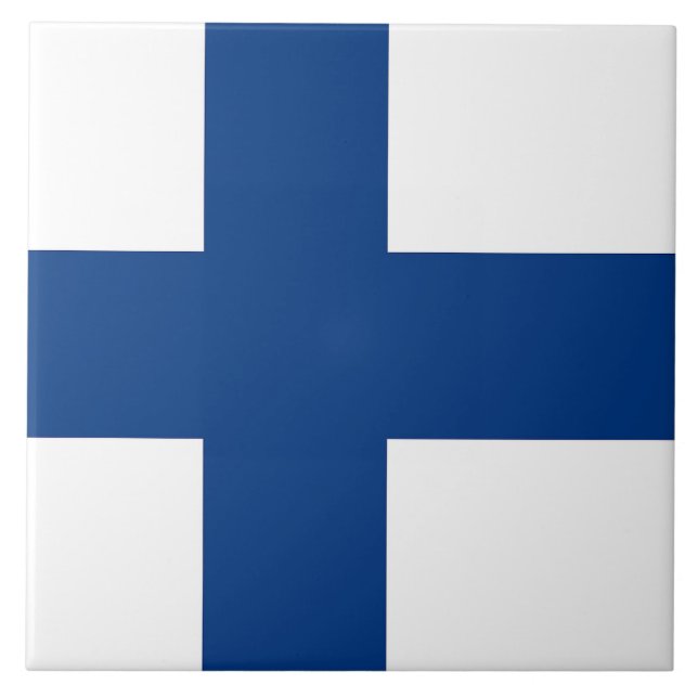 Azulejo De Cerámica Mosaico de la bandera de Finlandia (Frente)