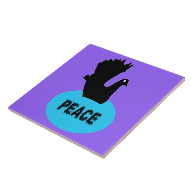 Azulejo De Cerámica Mosaico de palo de paz negro y azul (Lado)