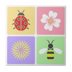 Azulejo De Cerámica Mosaico de parches de primavera