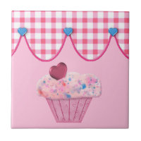 Mosaico de pasteles rosados