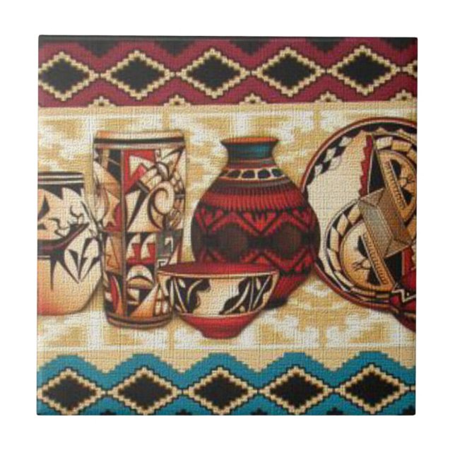 Azulejo De Cerámica Mosaico de patrón de estilo suroeste (Frente)