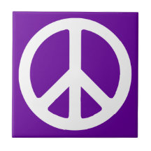 Mosaico de paz morado y blanco