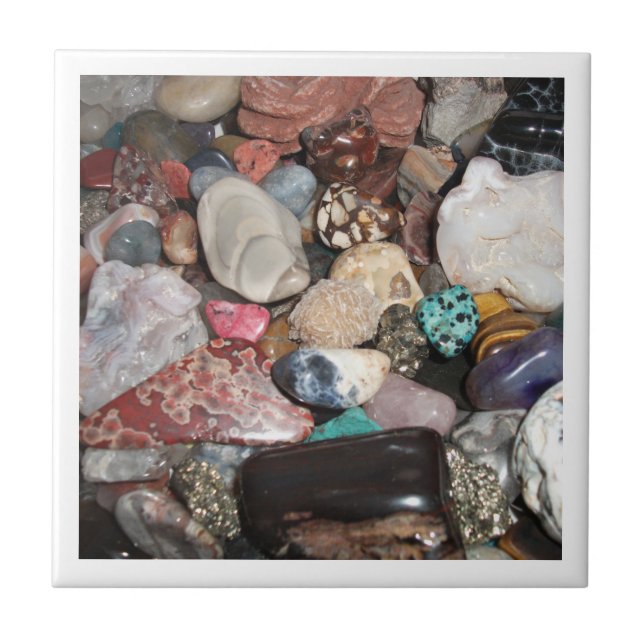 Azulejo De Cerámica Mosaico de pieles de rock pulido (Frente)