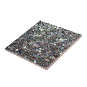 Azulejo De Cerámica Mosaico de plata colorido brillante