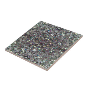 Azulejo De Cerámica Mosaico de plata colorido brillante v4 - Mandala