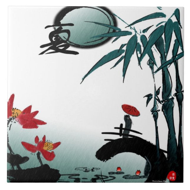 Azulejo De Cerámica Mosaico de verano (Frente)