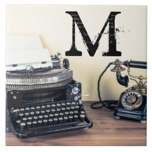 Azulejo De Cerámica Mosaico de visualización del monograma retro del g