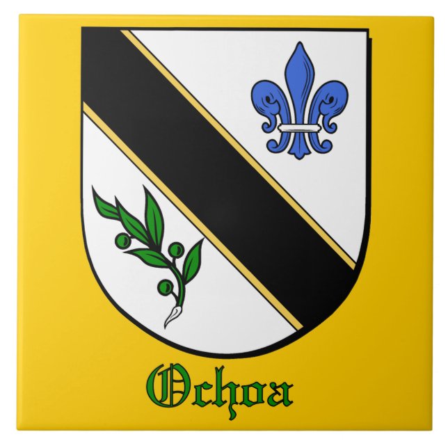 Azulejo De Cerámica Mosaico decorativo Ochoa Family Shield (Frente)