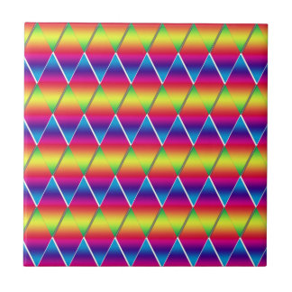 Azulejo De Cerámica Mosaico - Diamantes del arcoiris