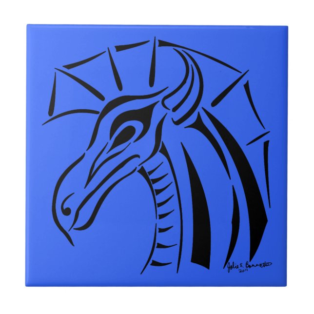 Azulejo De Cerámica Mosaico Dragón Crested (Frente)